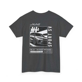 Product rear – Heather → VOL.01 Beast Unleashed Range Rover Sport SV manga streetwear t-shirt in heather grey, back design