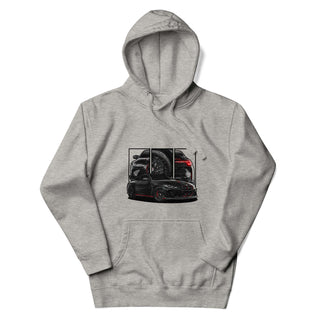 M Sport Coupe light grey hoodie featuring custom car artwork inspired by the BMW M4 CSL G82