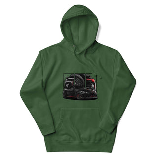M Sport Coupe green hoodie featuring custom car artwork inspired by the BMW M4 CSL G82 