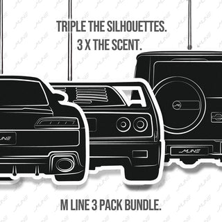 M Line Automotive air fresheners in retail packaging – collector bundle of three