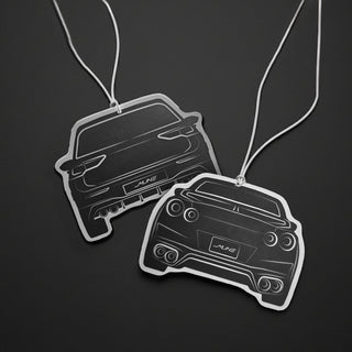 Two custom car air fresheners bundle featuring rear silhouette designs by M Line Automotive