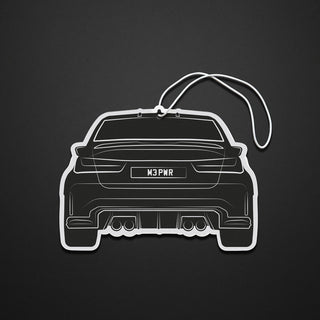 BMW M3 G80 air freshener with custom plate, rear silhouette car air freshener, premium automotive scent accessory by M Line Automotive