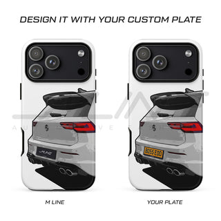 Comparison between M Line plate and personalised number plate car phone case