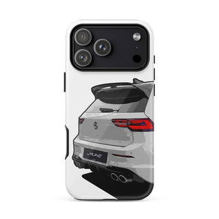 Custom rear view car phone case with personalised number plate design by M Line. Gloss finish variant.