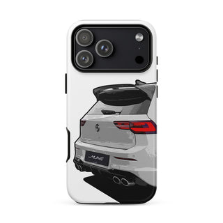 Custom rear view car phone case with personalised number plate design by M Line. Matte finish variant. 