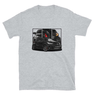 Hot Hatch JDM Legends light grey t-shirt featuring custom car artwork inspired by the Toyota Yaris GR