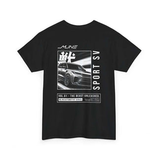 Product rear – Black → VOL.01 Beast Unleashed Range Rover Sport SV widebody manga t-shirt back print in black